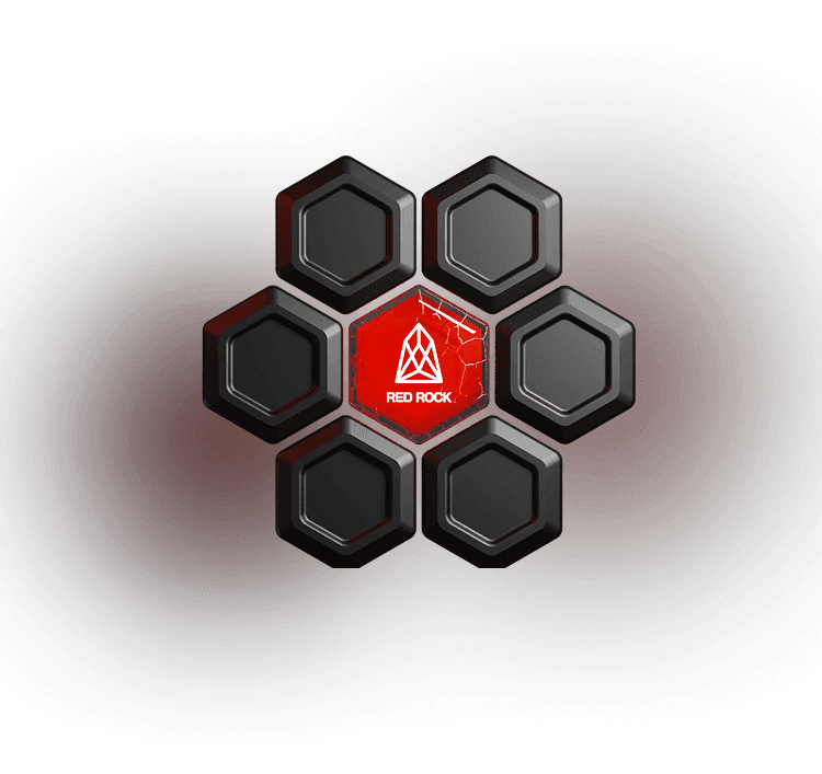 Hexagon grid with Red Rock at center